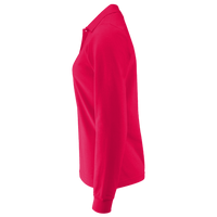 Devon & Jones Women's CrownLux Performance® Plaited Long Sleeve Polo, Red, Left Sleeve view