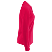 Devon & Jones Women's CrownLux Performance® Plaited Long Sleeve Polo, Red, Right Sleeve view