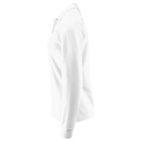 Devon & Jones Women's CrownLux Performance® Plaited Long Sleeve Polo, White, Left Sleeve view