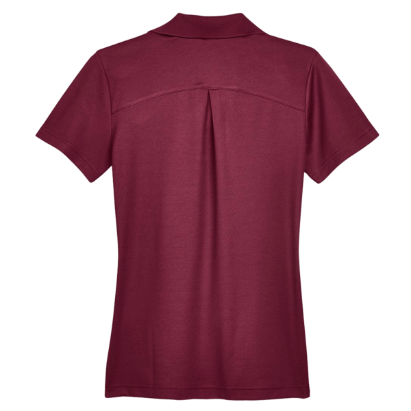 Devon & Jones Women's CrownLux Performance® Plaited Polo, Burgundy, Back view