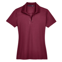 Devon & Jones Women's CrownLux Performance® Plaited Polo, Burgundy, Front view