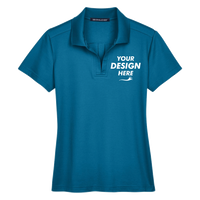 Devon & Jones Women's CrownLux Performance® Plaited Polo, Dark Teal, Front view, Mockup