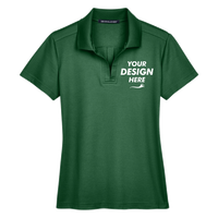 Devon & Jones Women's CrownLux Performance® Plaited Polo, Forest, Front view, Mockup