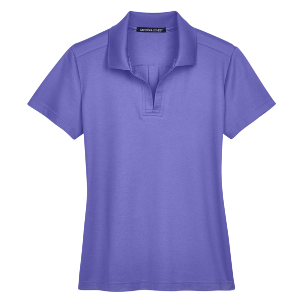 Devon & Jones Women's CrownLux Performance® Plaited Polo, Grape, Front view