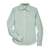 Devon & Jones Women's Crown Collection® Banker Stripe Woven Dress Shirt, Dill, Front view