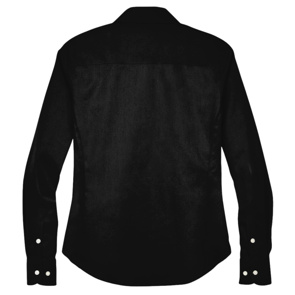 Devon & Jones Women's Crown Collection® Solid Stretch Twill Woven Dress Shirt, Black, Back view