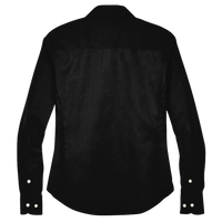 Devon & Jones Women's Crown Collection® Solid Stretch Twill Woven Dress Shirt, Black, Back view