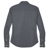 Devon & Jones Women's Crown Collection® Solid Stretch Twill Woven Dress Shirt, Graphite, Back view