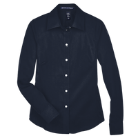 Devon & Jones Women's Crown Collection® Solid Stretch Twill Woven Dress Shirt, Navy, Front view