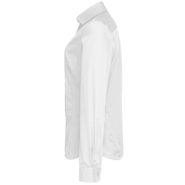 Devon & Jones Women's Crown Collection® Solid Stretch Twill Woven Dress Shirt, White, Left Sleeve view