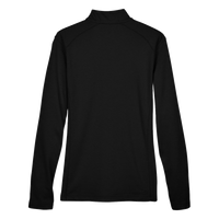 Devon & Jones Women's DRYTEC20™ Performance Quarter-Zip Pullover, Black / Grey Heather / Graphite, Back view