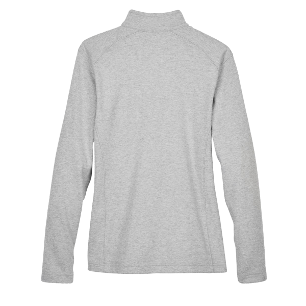 Devon & Jones Women's DRYTEC20™ Performance Quarter-Zip Pullover, Grey Heather / Grey H / French Blue, Back view