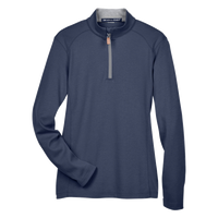 Devon & Jones Women's DRYTEC20™ Performance Quarter-Zip Pullover, Navy / Grey Heather / Graphite, Front view