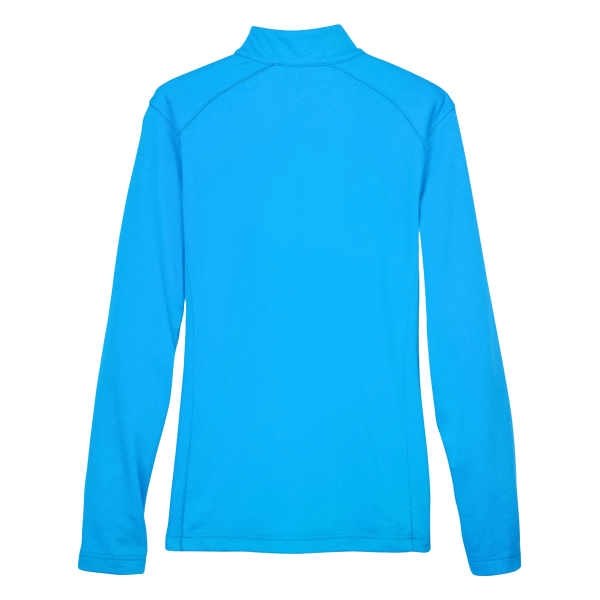 Devon & Jones Women's DRYTEC20™ Performance Quarter-Zip Pullover, Ocean Blue / Navy / Ocean Blue, Back view