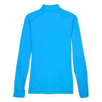 Devon & Jones Women's DRYTEC20™ Performance Quarter-Zip Pullover, Ocean Blue / Navy / Ocean Blue, Back view