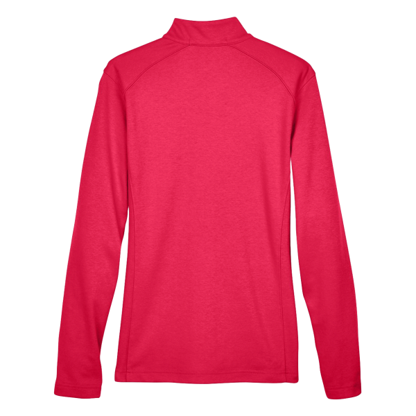 Devon & Jones Women's DRYTEC20™ Performance Quarter-Zip Pullover, Red / Navy / Red, Back view