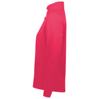 Devon & Jones Women's DRYTEC20™ Performance Quarter-Zip Pullover, Red / Navy / Red, Left Sleeve view
