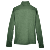 Devon & Jones Women's Newbury Colorblock Mélange Fleece Full-Zip Jacket, Forest / Forest Heather, Back view