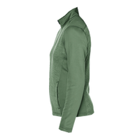 Devon & Jones Women's Newbury Colorblock Mélange Fleece Full-Zip Jacket, Forest / Forest Heather, Left Sleeve view