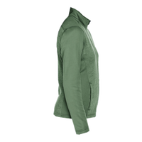 Devon & Jones Women's Newbury Colorblock Mélange Fleece Full-Zip Jacket, Forest / Forest Heather, Right Sleeve view