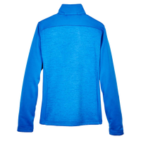 Devon & Jones Women's Newbury Colorblock Mélange Fleece Full-Zip Jacket, French Blue / French Blue Heather, Back view