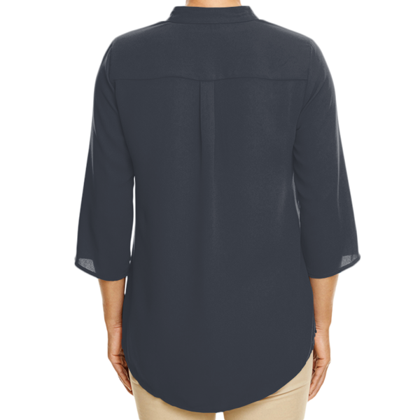 Devon & Jones Women's Perfect Fit™ Three-Quarter Sleeve Crepe Tunic, Black, Back view
