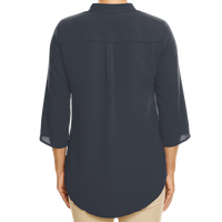 Devon & Jones Women's Perfect Fit™ Three-Quarter Sleeve Crepe Tunic, Black, Back view