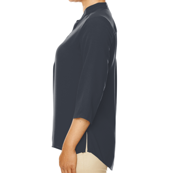 Devon & Jones Women's Perfect Fit™ Three-Quarter Sleeve Crepe Tunic, Black, Left Sleeve view