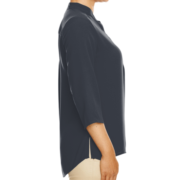 Devon & Jones Women's Perfect Fit™ Three-Quarter Sleeve Crepe Tunic, Black, Right Sleeve view