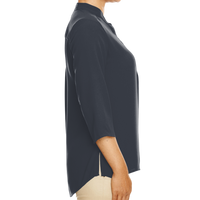 Devon & Jones Women's Perfect Fit™ Three-Quarter Sleeve Crepe Tunic, Black, Right Sleeve view