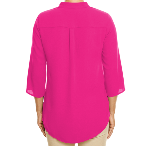 Devon & Jones Women's Perfect Fit™ Three-Quarter Sleeve Crepe Tunic, Crown Raspberry, Back view