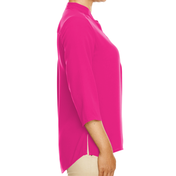 Devon & Jones Women's Perfect Fit™ Three-Quarter Sleeve Crepe Tunic, Crown Raspberry, Right Sleeve view