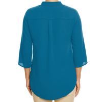 Devon & Jones Women's Perfect Fit™ Three-Quarter Sleeve Crepe Tunic, Dark Teal, Back view