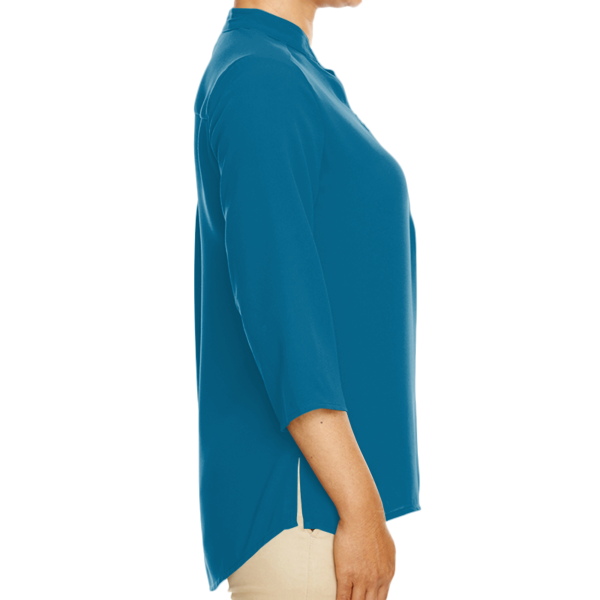 Devon & Jones Women's Perfect Fit™ Three-Quarter Sleeve Crepe Tunic, Dark Teal, Right Sleeve view