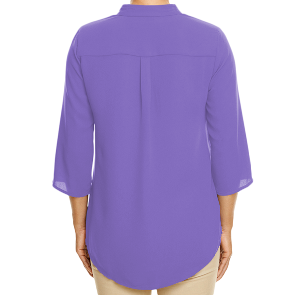Devon & Jones Women's Perfect Fit™ Three-Quarter Sleeve Crepe Tunic, Grape, Back view