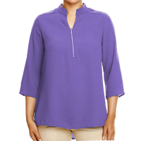 Devon & Jones Women's Perfect Fit™ Three-Quarter Sleeve Crepe Tunic, Grape, Front view