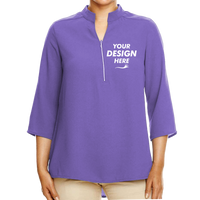 Devon & Jones Women's Perfect Fit™ Three-Quarter Sleeve Crepe Tunic, Grape, Front view, Mockup