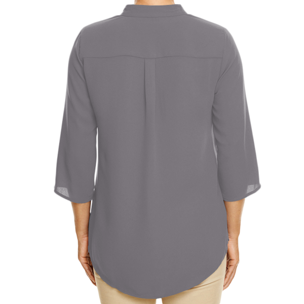 Devon & Jones Women's Perfect Fit™ Three-Quarter Sleeve Crepe Tunic, Graphite, Back view