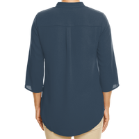 Devon & Jones Women's Perfect Fit™ Three-Quarter Sleeve Crepe Tunic, Navy, Back view