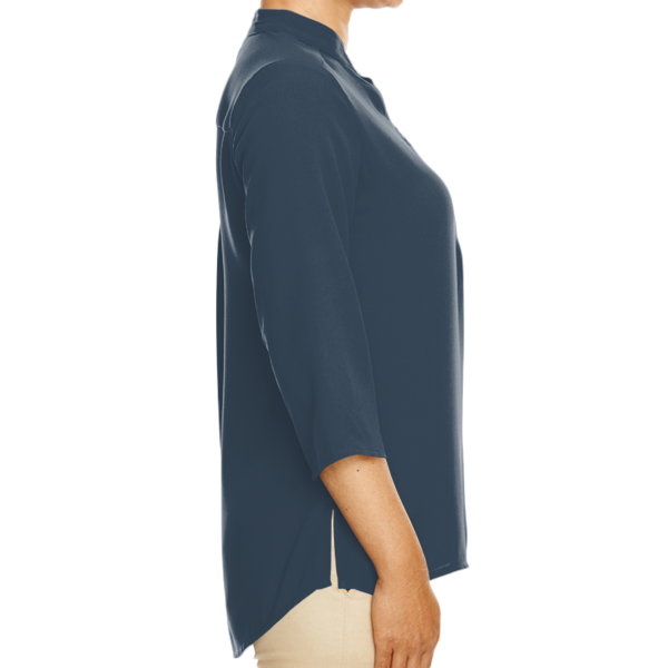 Devon & Jones Women's Perfect Fit™ Three-Quarter Sleeve Crepe Tunic, Navy, Right Sleeve view