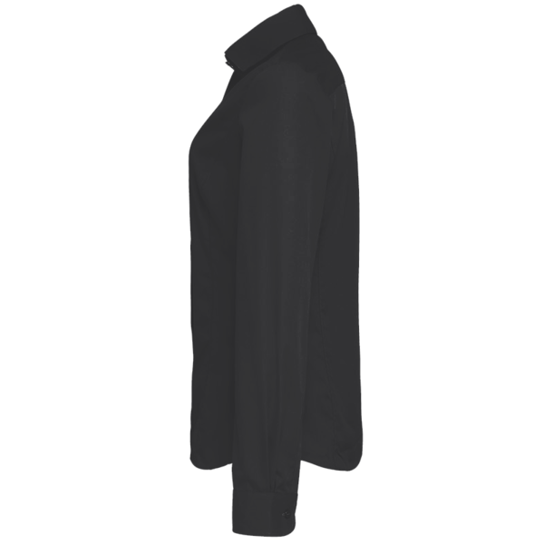 Devon & Jones Women's Perfect Fit™ Three-Quarter Sleeve Stretch Poplin Dress Shirt, Black, Left Sleeve view
