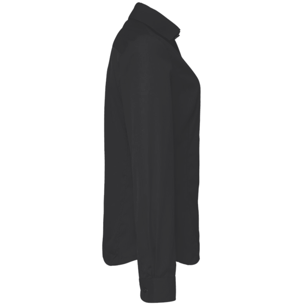 Devon & Jones Women's Perfect Fit™ Three-Quarter Sleeve Stretch Poplin Dress Shirt, Black, Right Sleeve view