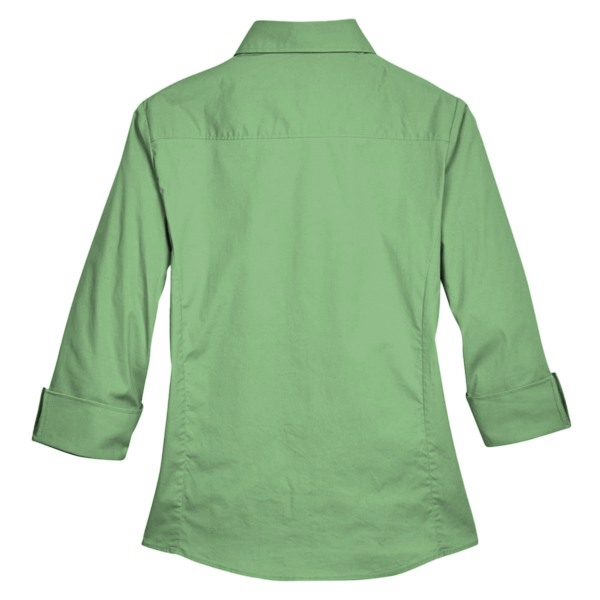 Devon & Jones Women's Perfect Fit™ Three-Quarter Sleeve Stretch Poplin Dress Shirt, Lime, Back view