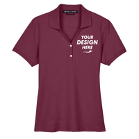 Devon & Jones Women's Pima Piqué Polo, Burgundy, Front view, Mockup