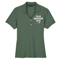 Devon & Jones Women's Pima Piqué Polo, Dill, Front view, Mockup