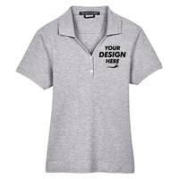 Devon & Jones Women's Pima Piqué Polo, Grey Heather, Front view, Mockup