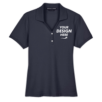 Devon & Jones Women's Pima Piqué Polo, Navy, Front view, Mockup