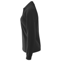 Devon & Jones Women's Pima Piqué Long Sleeve Polo, Black, Left Sleeve view