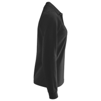 Devon & Jones Women's Pima Piqué Long Sleeve Polo, Black, Right Sleeve view