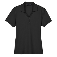 Devon & Jones Women's Pima Piqué Polo, Black, Front view